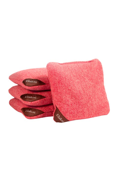 Herringbone Wool Aviator Cornhole Bags