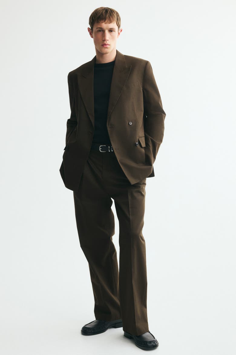 Relaxed-fit Double-breasted Jacket, Alternate, color, Dark khaki green