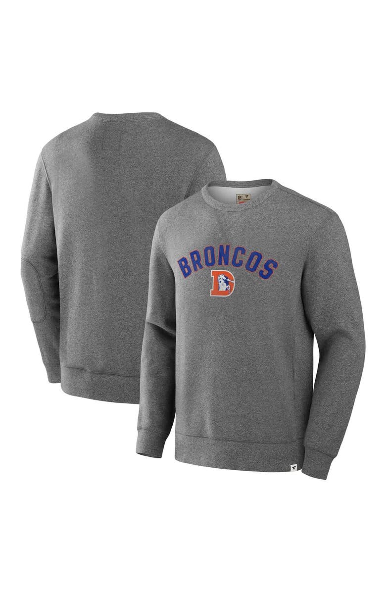 FANATICS Men's Fanatics  Heather Gray Denver Broncos Loop Terry Pullover Sweatshirt, Main, color, 