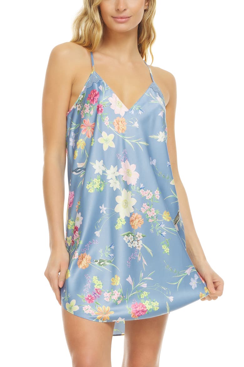 Gabrielle Floral Chemise, Main, color, SLATE GREY