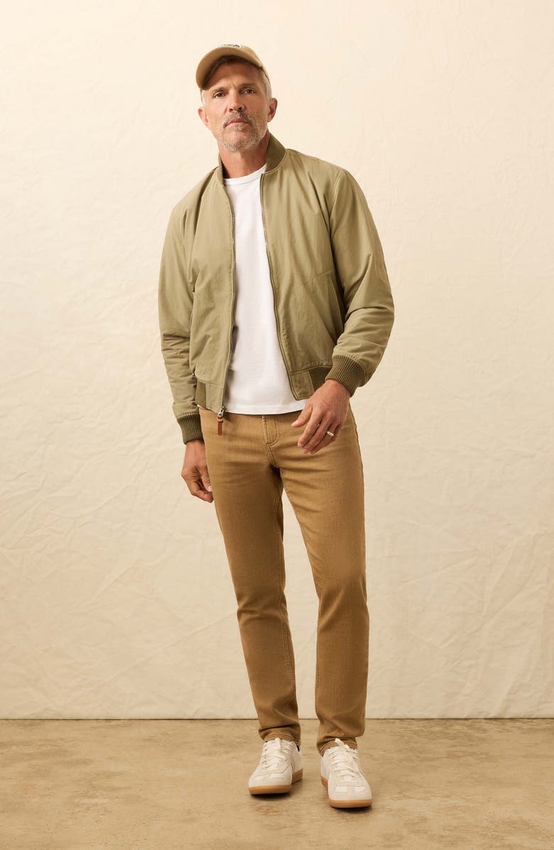 Faherty Military Bomber Jacket, Alternate, color, Olive Valley