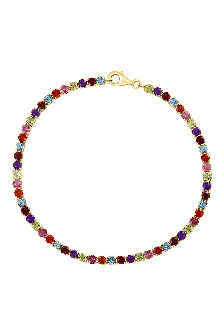 14K Yellow Gold Semiprecious Stone Tennis Bracelet, Main, color, MULTI