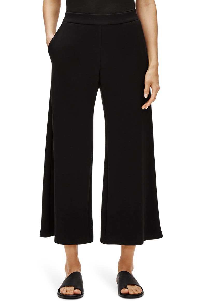 Crop Wide Leg Pants, Main, color, BLACK