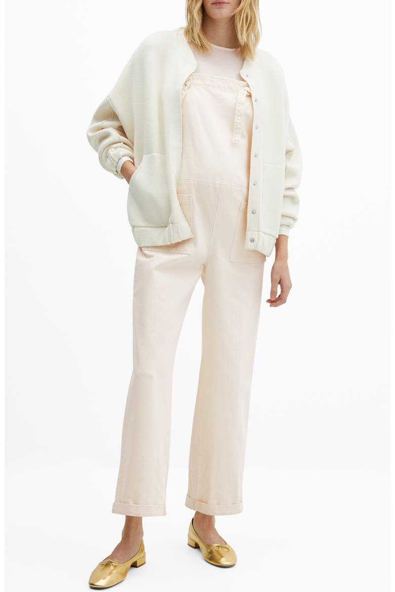 Denim Maternity Overalls, Main, color, OFF WHITE
