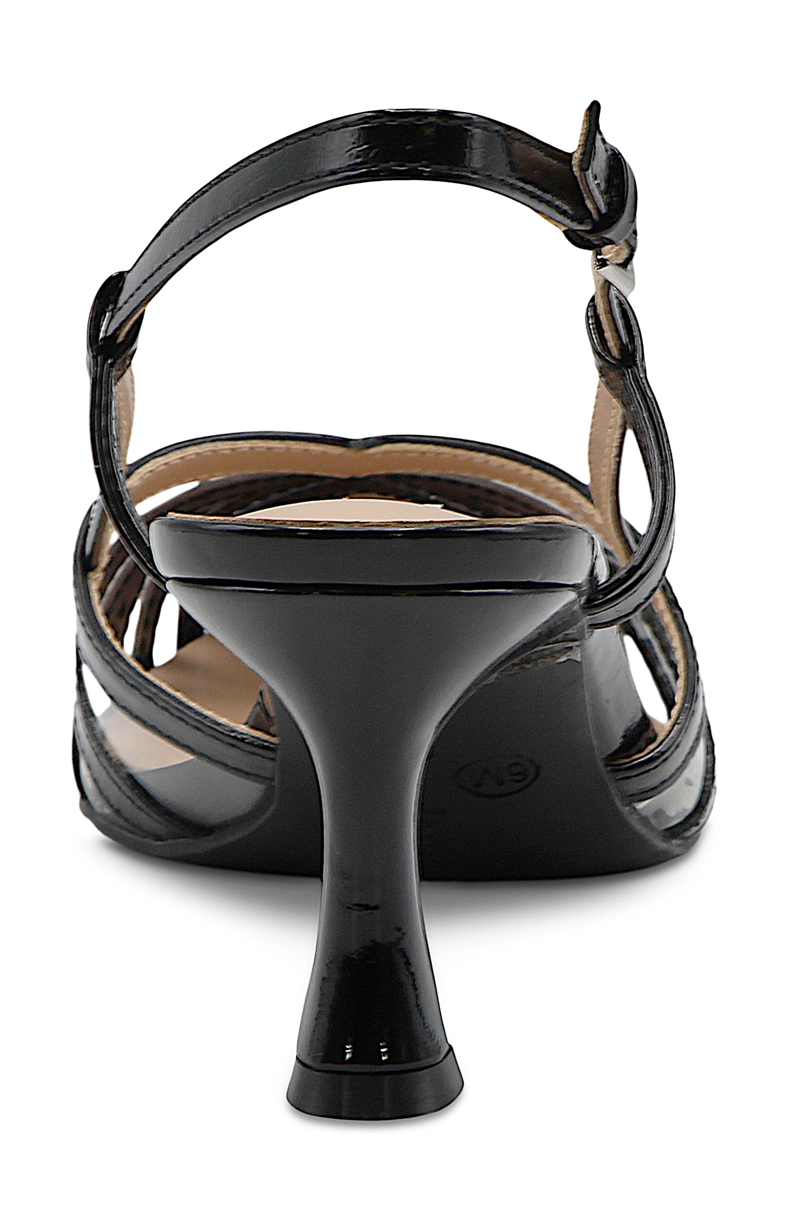 Charles David Anaz Slingback Pointed Toe Pump, Alternate, color, Black Patent