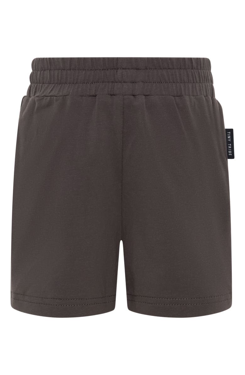 TINY TRIBE Kids' Core Cotton Knit Shorts, Alternate, color, Charcoal