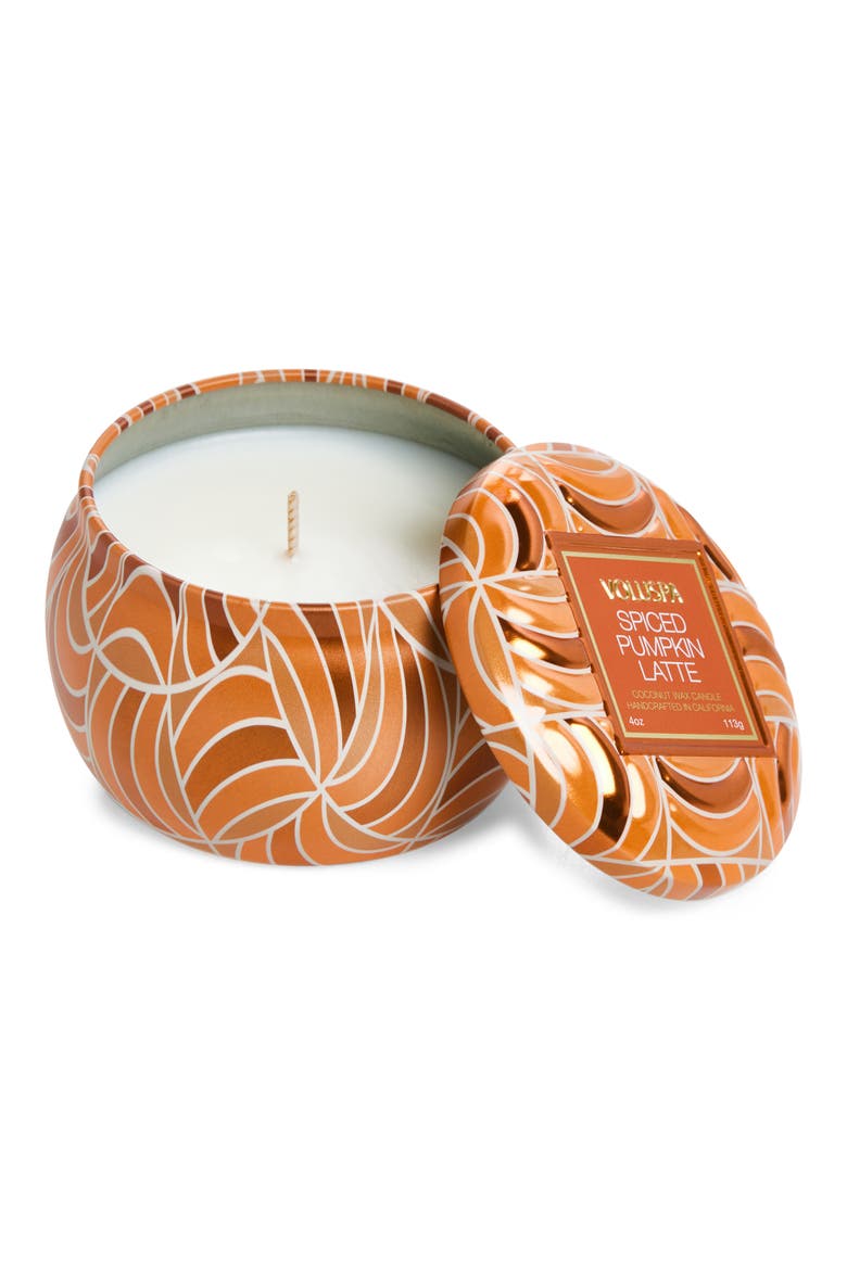 Mini Spiced Pumpkin Latte Candle, Main, color, ORANGE