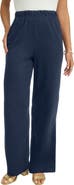 Jessica London Soft Ease Cotton Knit Wide Leg Pant