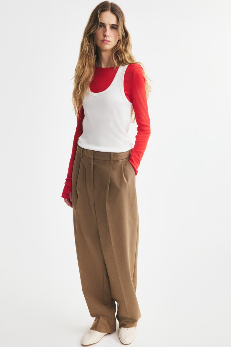 Twill Dress Pants, Alternate, color, Dark beige