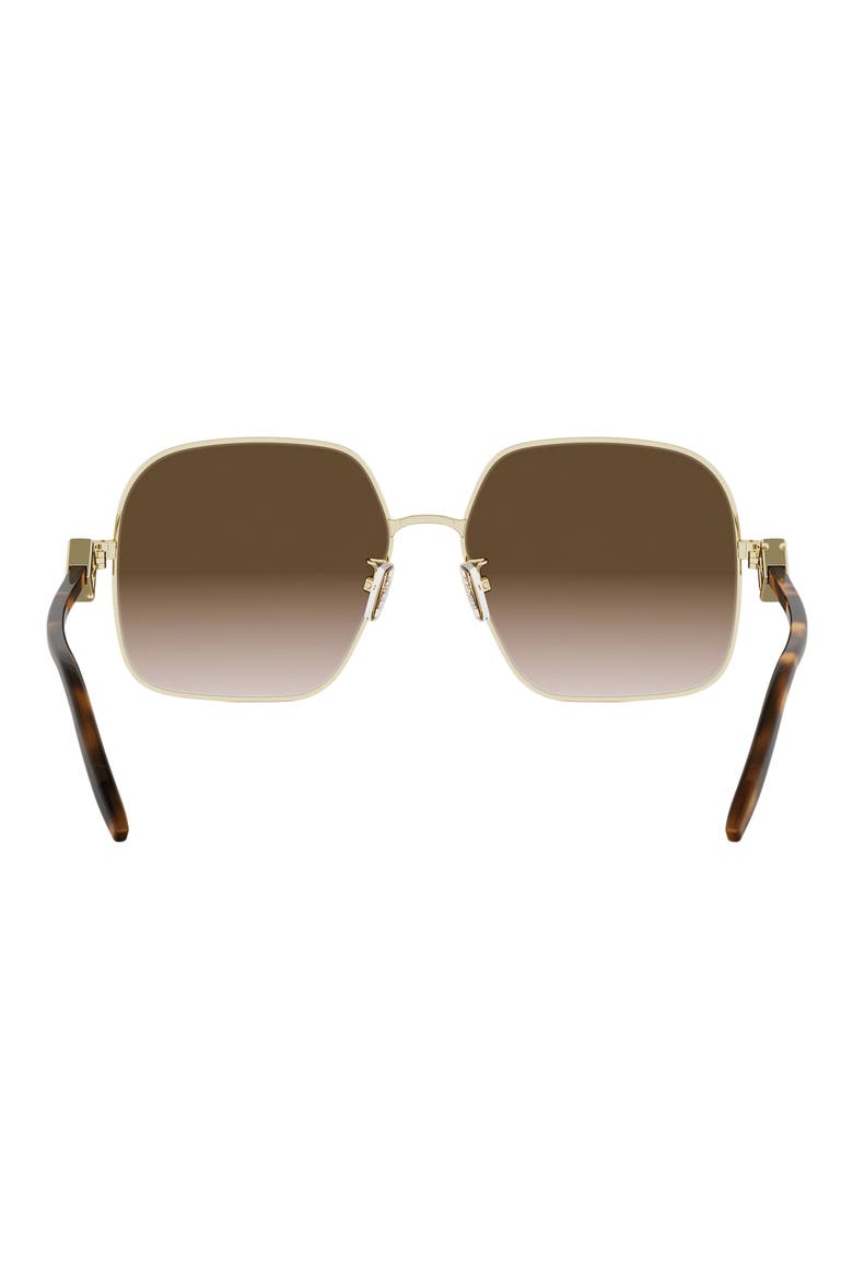 FF Diamonds 58mm Gradient Square Sunglasses, Alternate, color, SHINY ENDURA GOLD / BROWN