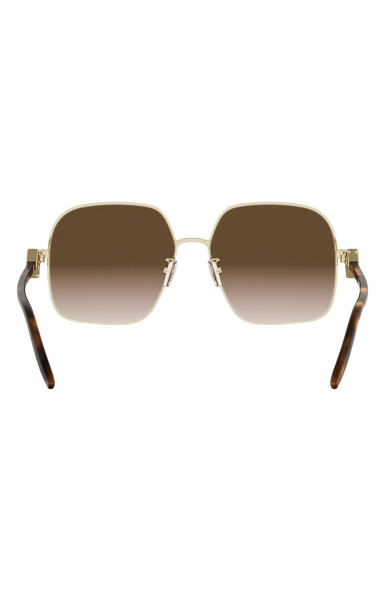 Fendi FF Diamonds 58mm Gradient Square Sunglasses, Alternate, color, Shiny Endura Gold / Brown