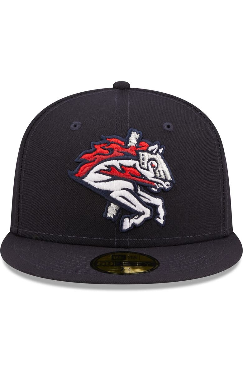 New Era Men's New Era Navy Binghamton Rumble Ponies Authentic Collection 59FIFTY Fitted Hat, Alternate, color, 