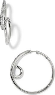 Nadri Muse Pavé Cubic Zirconia Swirl Hoop Earrings