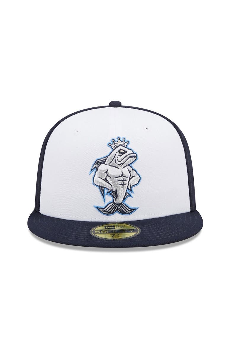 Men's New Era White/Navy Tampa Tarpons Marvel x Minor League 59FIFTY Fitted Hat, Alternate, color, White