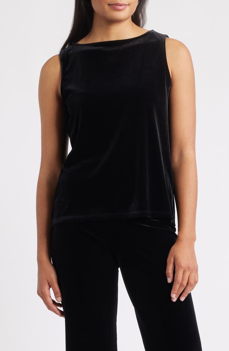 Anne Klein Boat Neck Shell, Main, color, Anne Black