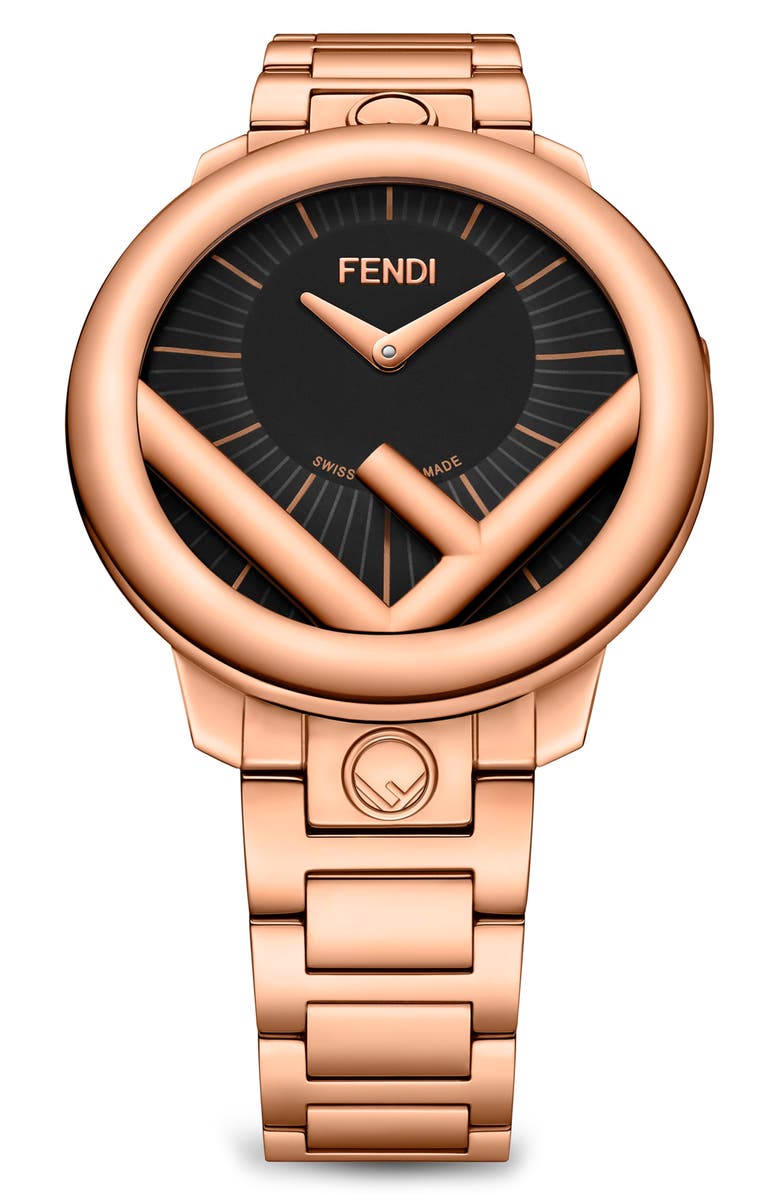Fendi Run Away Bracelet Watch, 36mm, Alternate, color, Rosegold