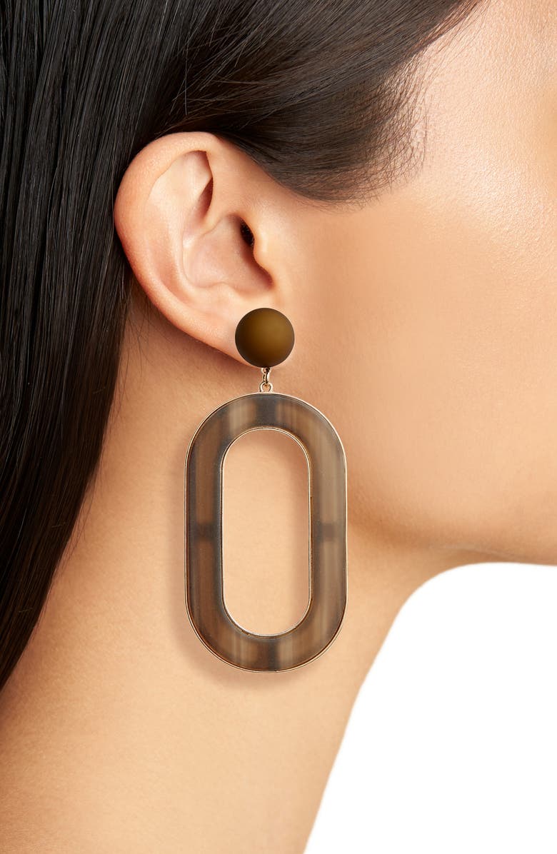 Leith Resin & Metal Statement Earrings, Alternate, color,