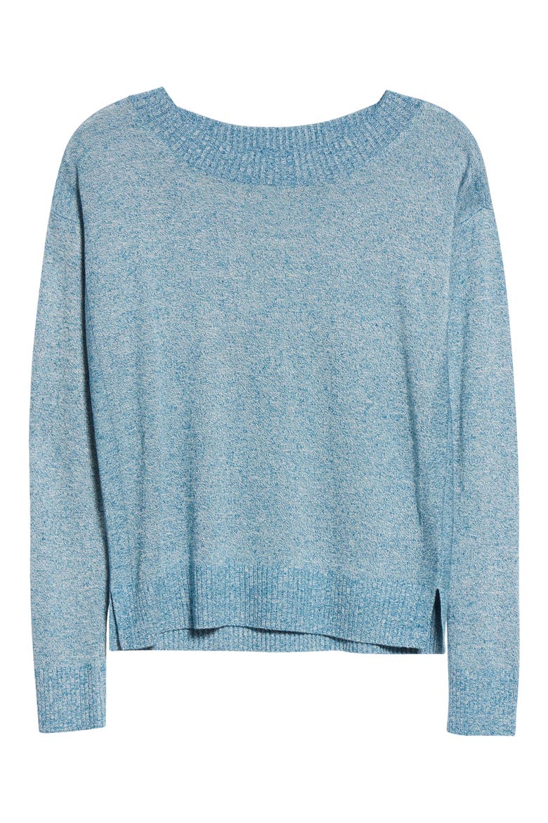 Linen Blend Boat Neck Sweater, Alternate, color, MARITIME BLUE