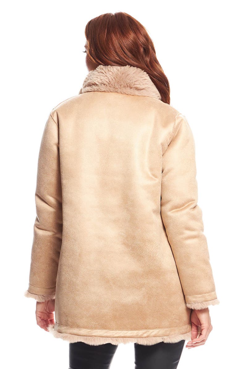 DONNA SALYERS FABULOUS FURS Rainier Reversible Faux Fur Coat, Alternate, color, Camel