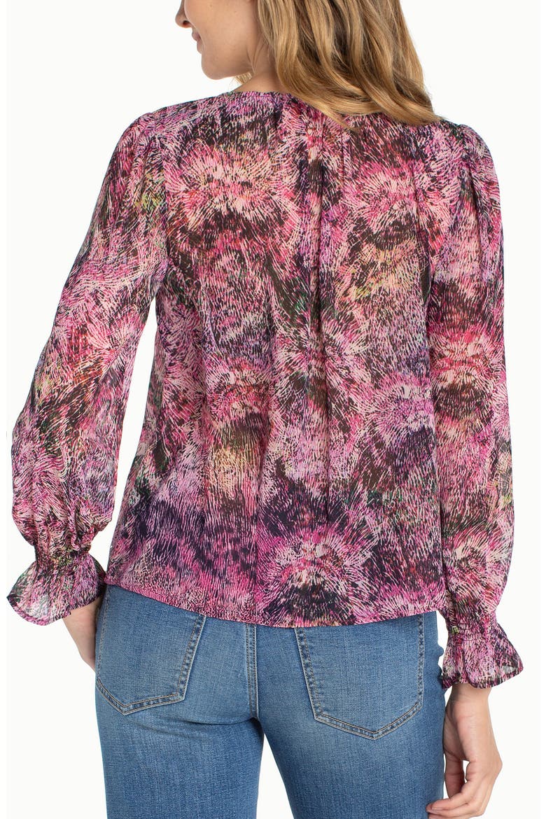 Print Button-Up Shirt, Alternate, color, PINK MULTI STARBURST