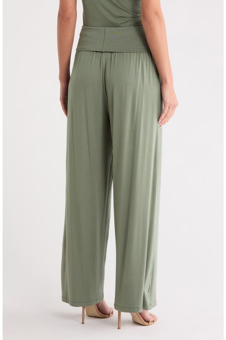 Folover Waist Jersey Pants, Alternate, color, OLIVE