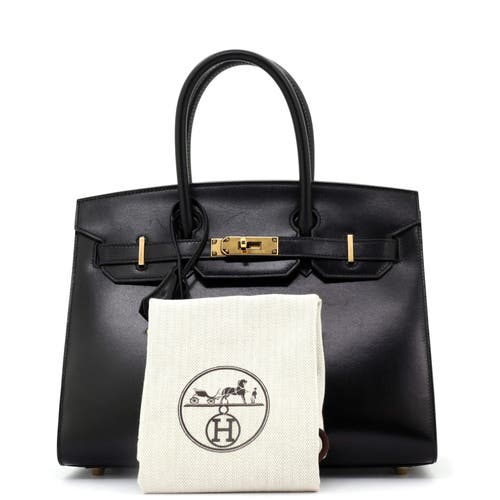 Pre-owned Hermes  Hermes Birkin Sellier Bag Black Box Calf With Gold Hardware 30 In Black