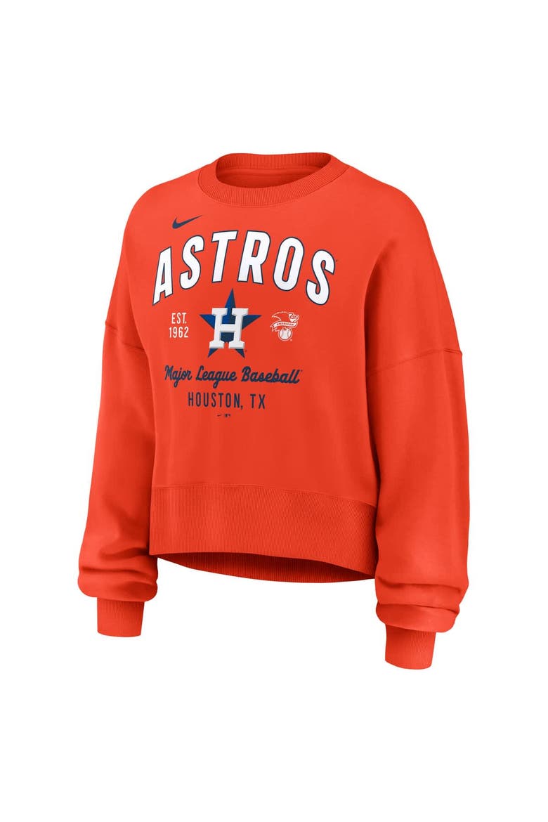 Women's Nike Orange Houston Astros Oversized High Hip Pullover Sweatshirt, Alternate, color, Orange