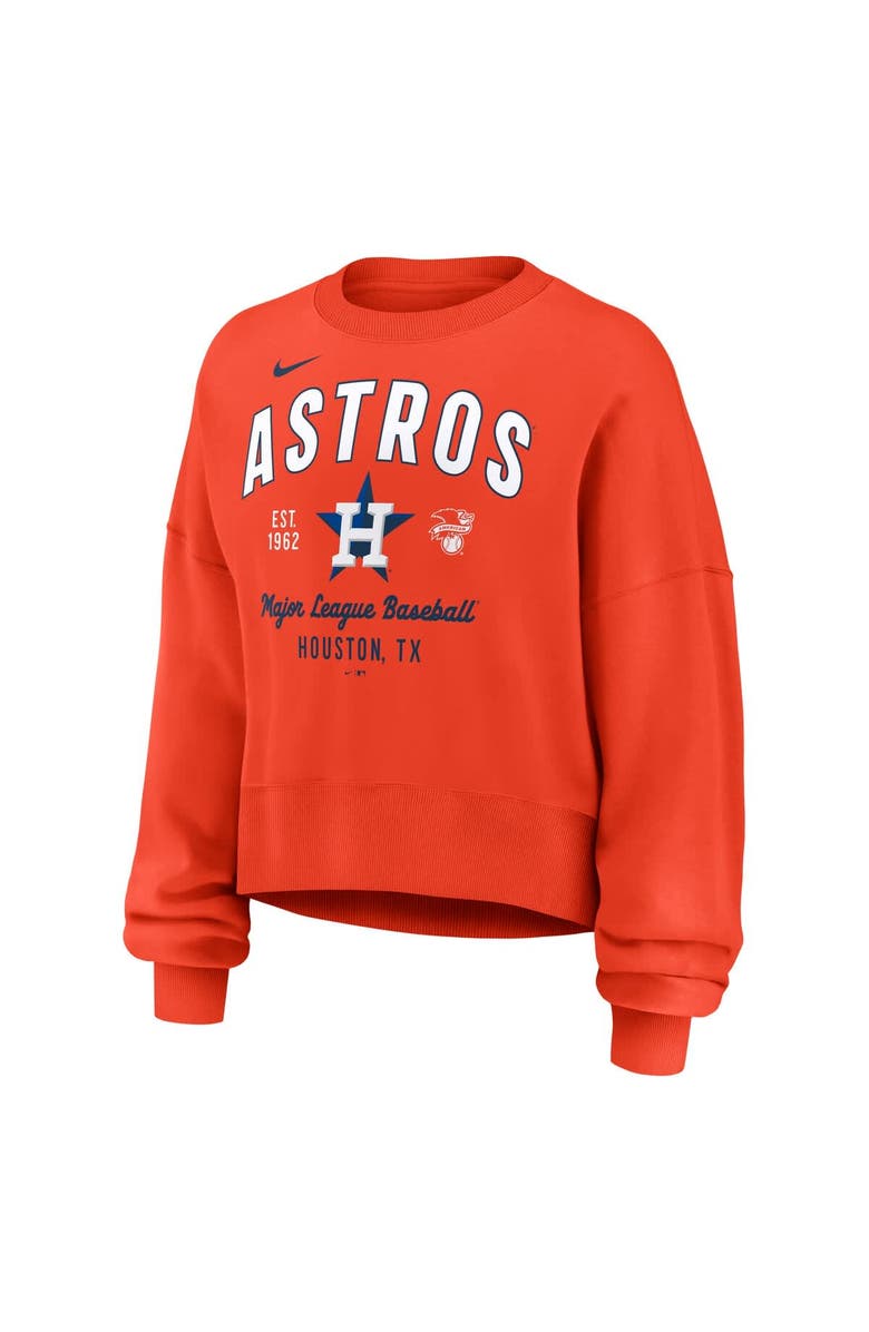 Nike Women's Nike Orange Houston Astros Oversized High Hip Pullover Sweatshirt, Alternate, color, Orange
