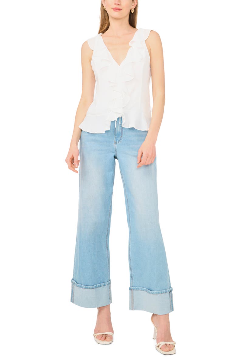 1.STATE V-Neck Ruffle Top, Alternate, color, Ultra White