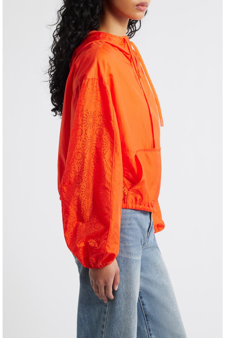 Chiara Hooded Nylon Jacket, Alternate, color, LOBSTER