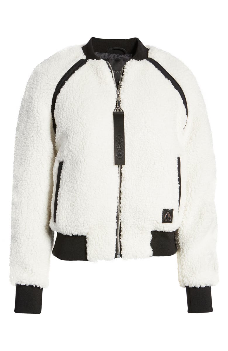 Moose Knuckles St. Urcissee High Pile Fleece Recycled Bomber Jacket, Alternate, color, 