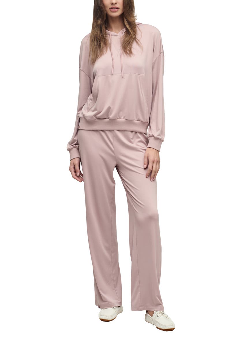 Butterchic Crop Hoodie, Alternate, color, TEABERRY