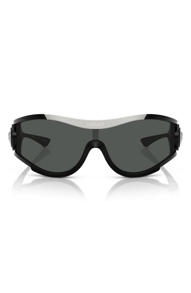 Versace 180mm Irregular Sunglasses, Main, color, Black Grey