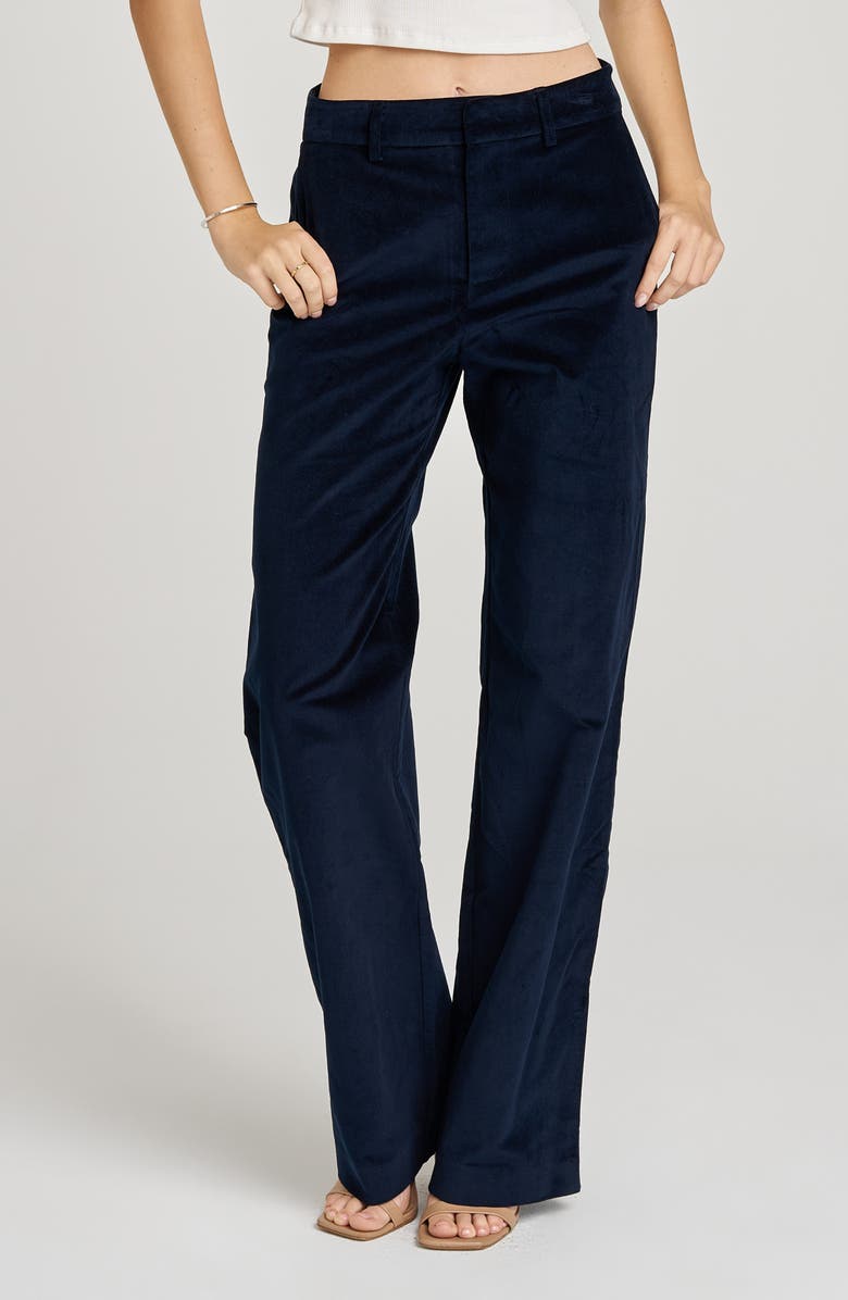 WAYF x Sara Walker Lee Velveteen Pants, Main, color, Navy