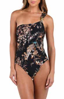 L'AGENCE Karmin Jungle One-Shoulder One-Piece Swimsuit
