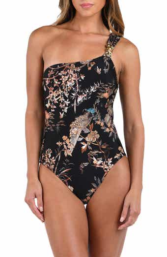 L'AGENCE Karmin Jungle One-Shoulder One-Piece Swimsuit