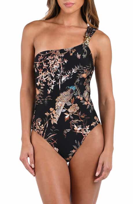 L'AGENCE Karmin Jungle One-Shoulder One-Piece Swimsuit
