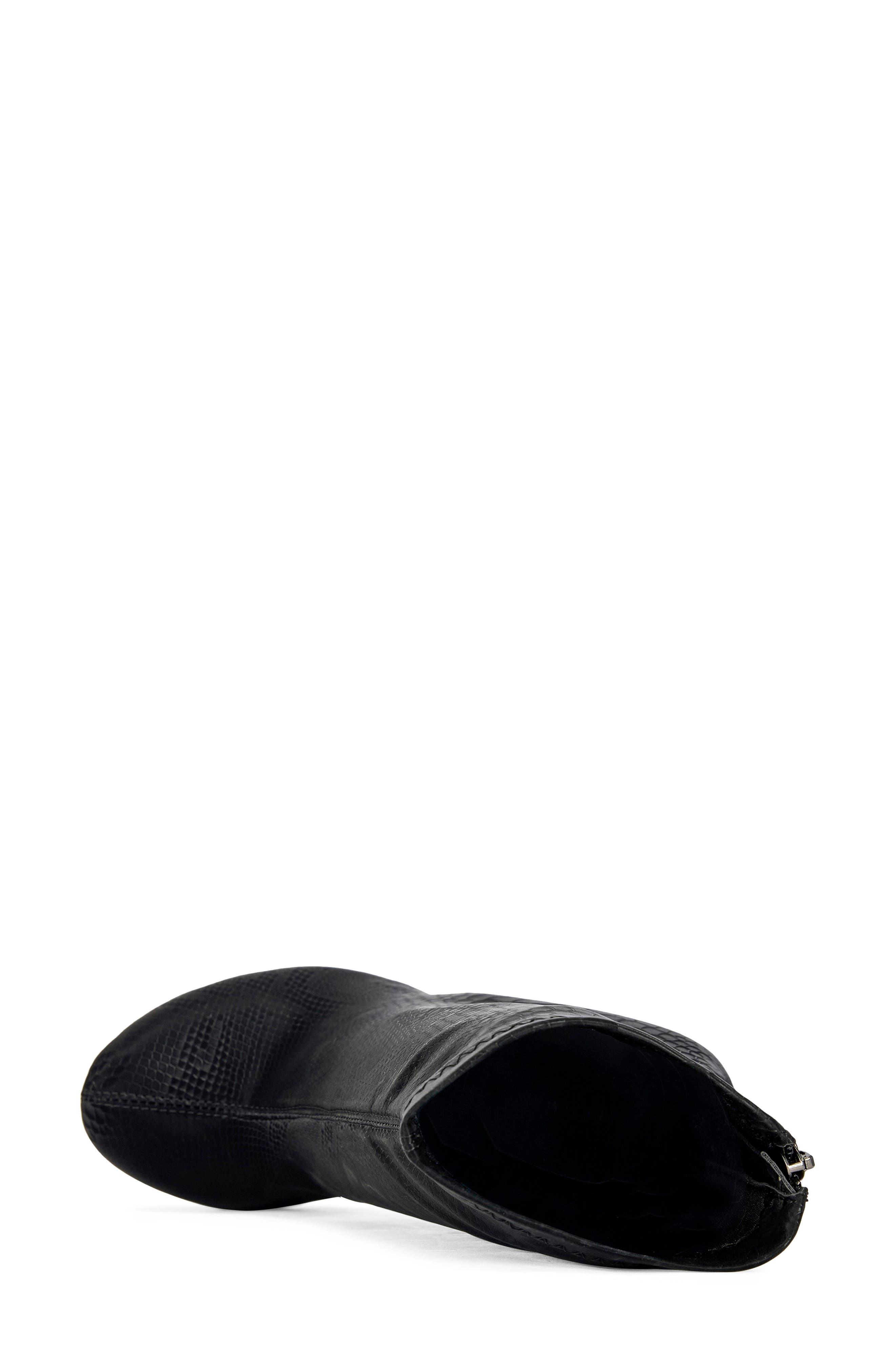 Rapture Faux Snakeskin Cutout Wedge Bootie, Alternate, color, BLACK