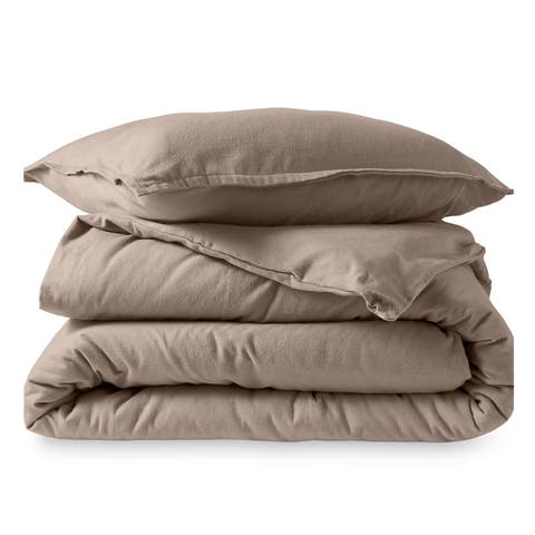 100% Cotton Flannel Duvet Cover & Sham Set