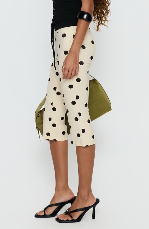 Samaira Polka Dot Mid Rise Capri Pants