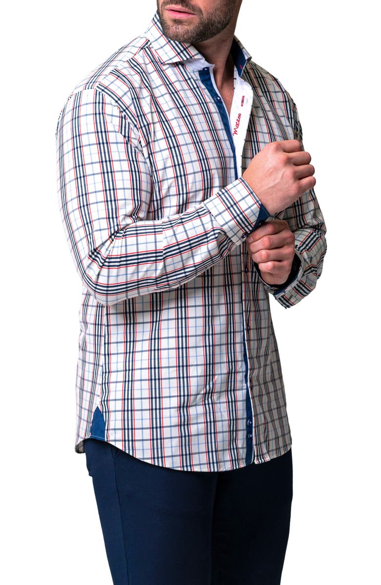Maceoo Einstein Plaid Egyptian Cotton Button-Up Shirt, Alternate, color,