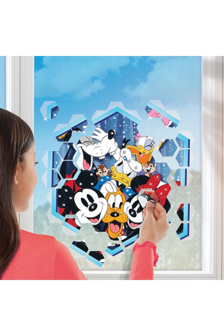 Window Art Mosaic Mickey & Friends 66 Pieces, Puzzle Window Clings, Alternate, color, Multicolored