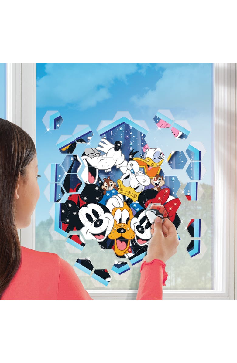 Disney Window Art Mosaic Mickey 
Friends 66 Pieces, Puzzle Window Clings, Alternate, color, Multicolored