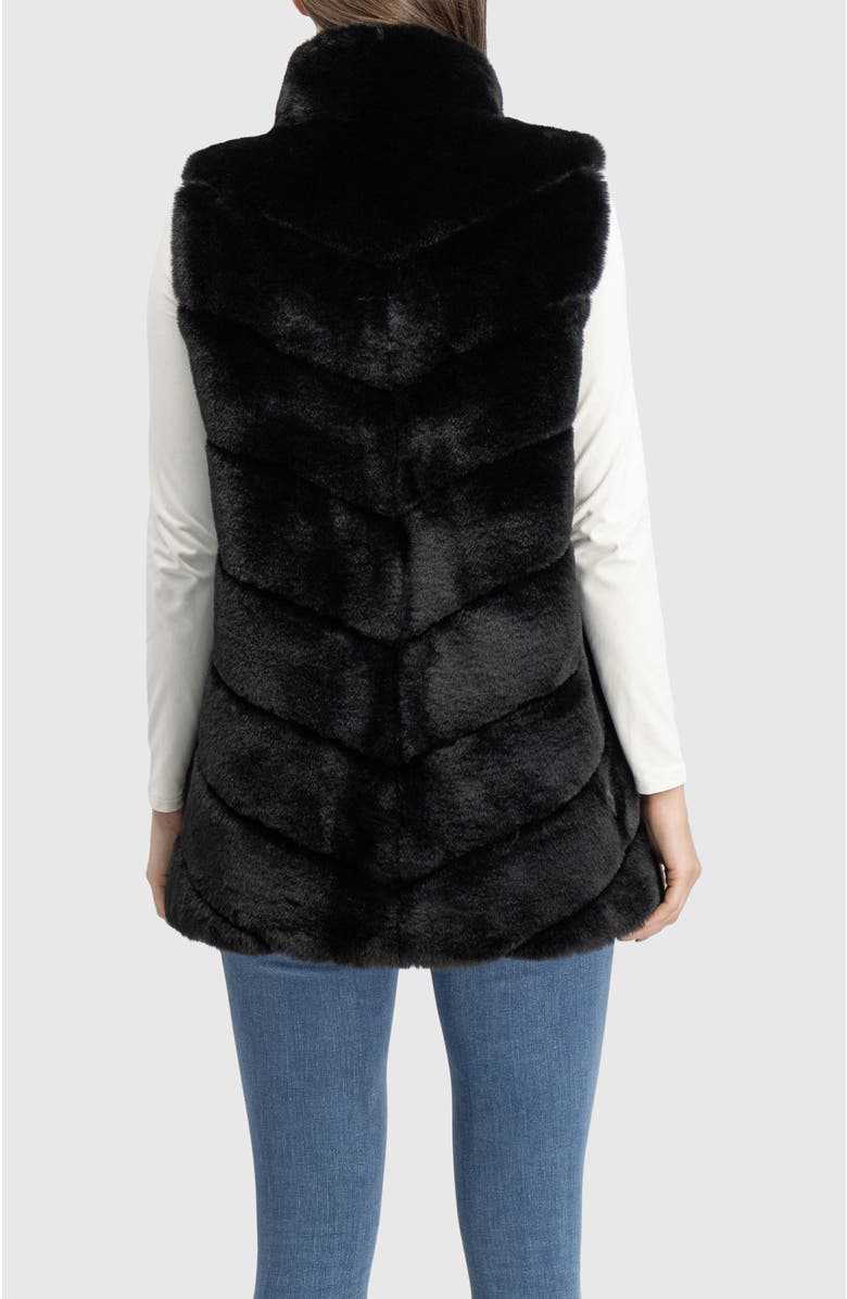 Lyla Grant Fur-Free Rex Rabbit (Faux Fur) Vest, Alternate, color, Black