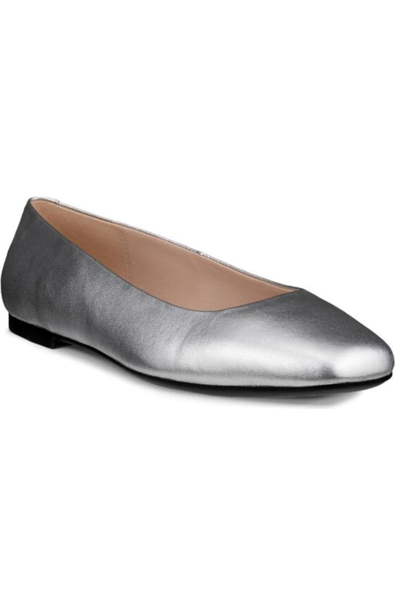 ECCO Margot Ballet Flat, Main, color, Silver