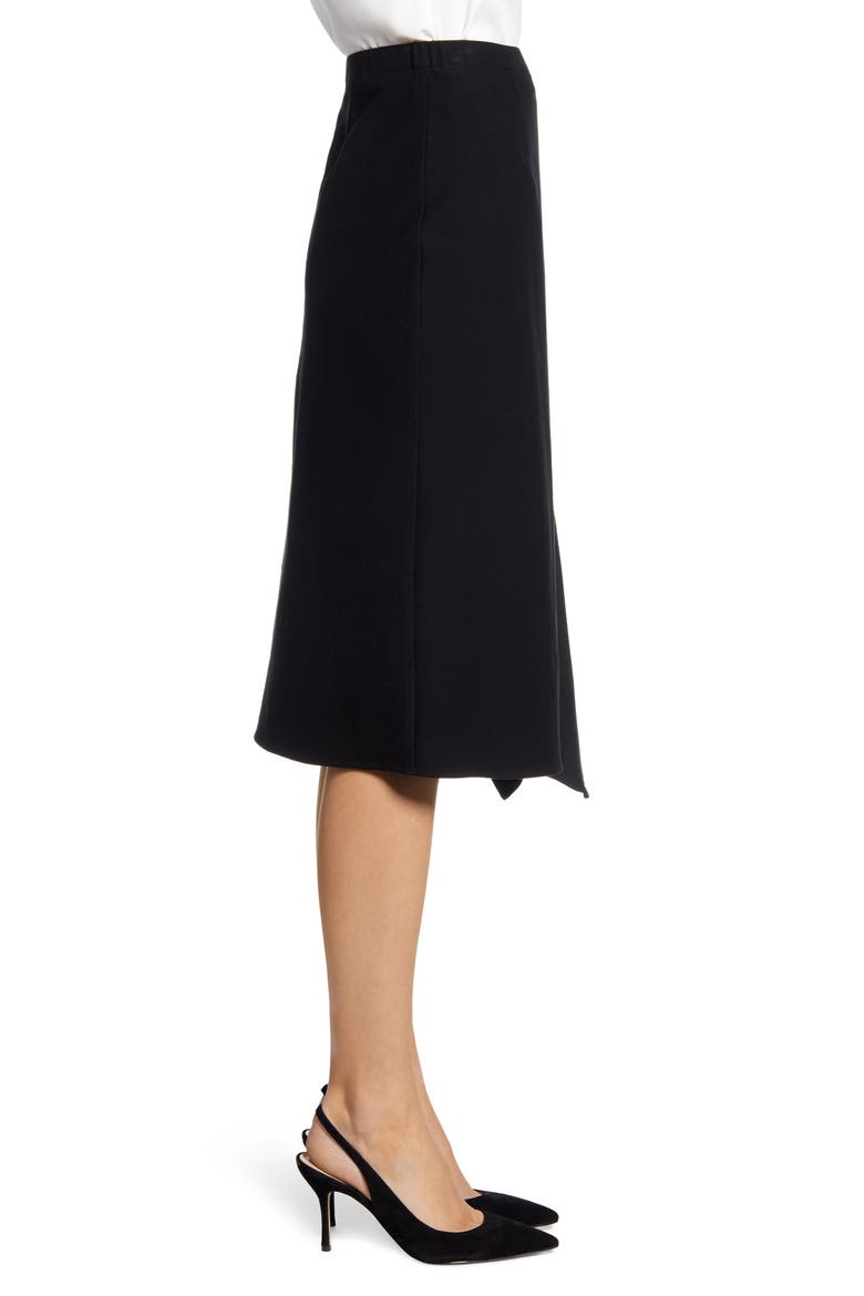 Asymmetrical Ruffle Hem Skirt, Alternate, color, BLACK