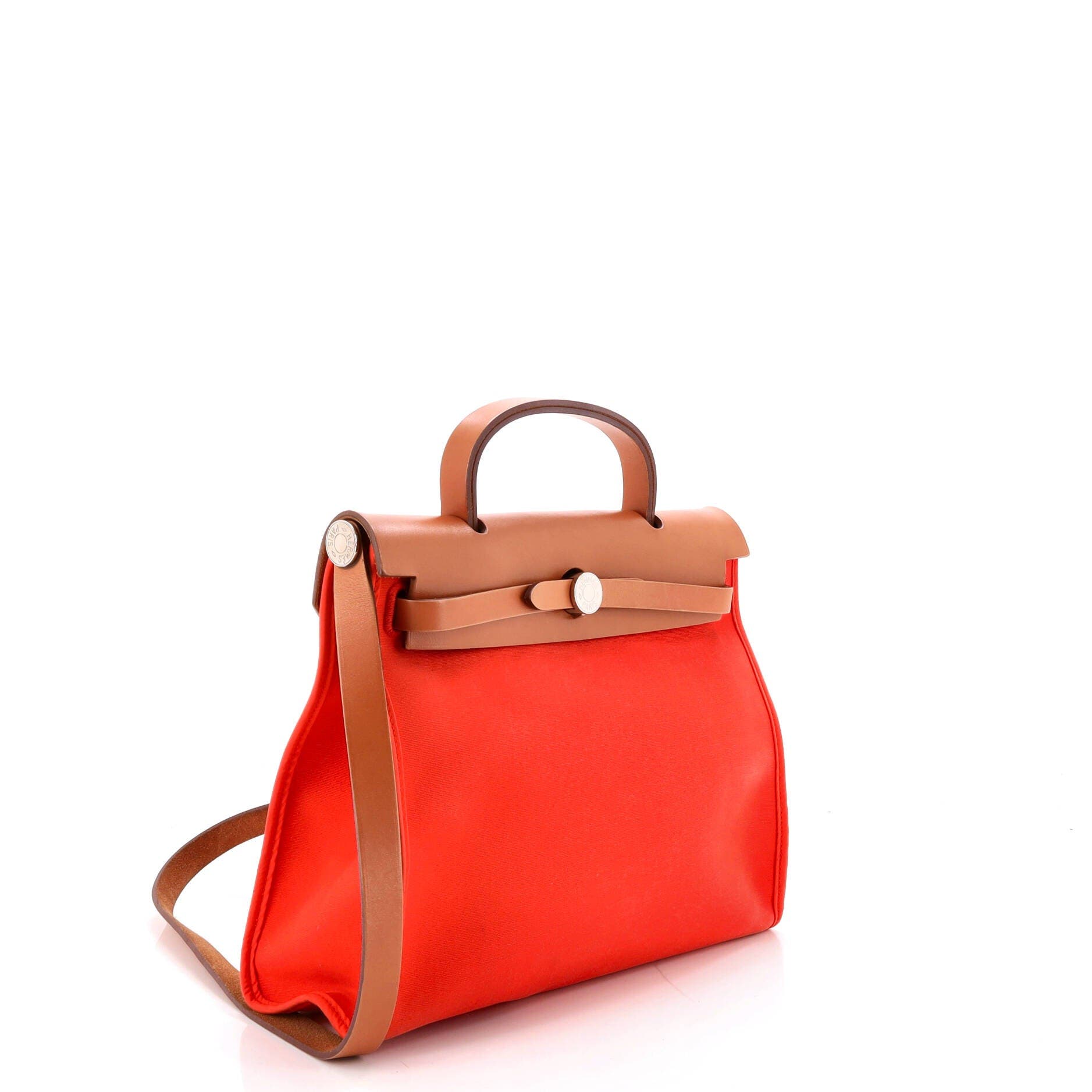 Herbag Zip Leather and Toile 31, Alternate, color, Orange