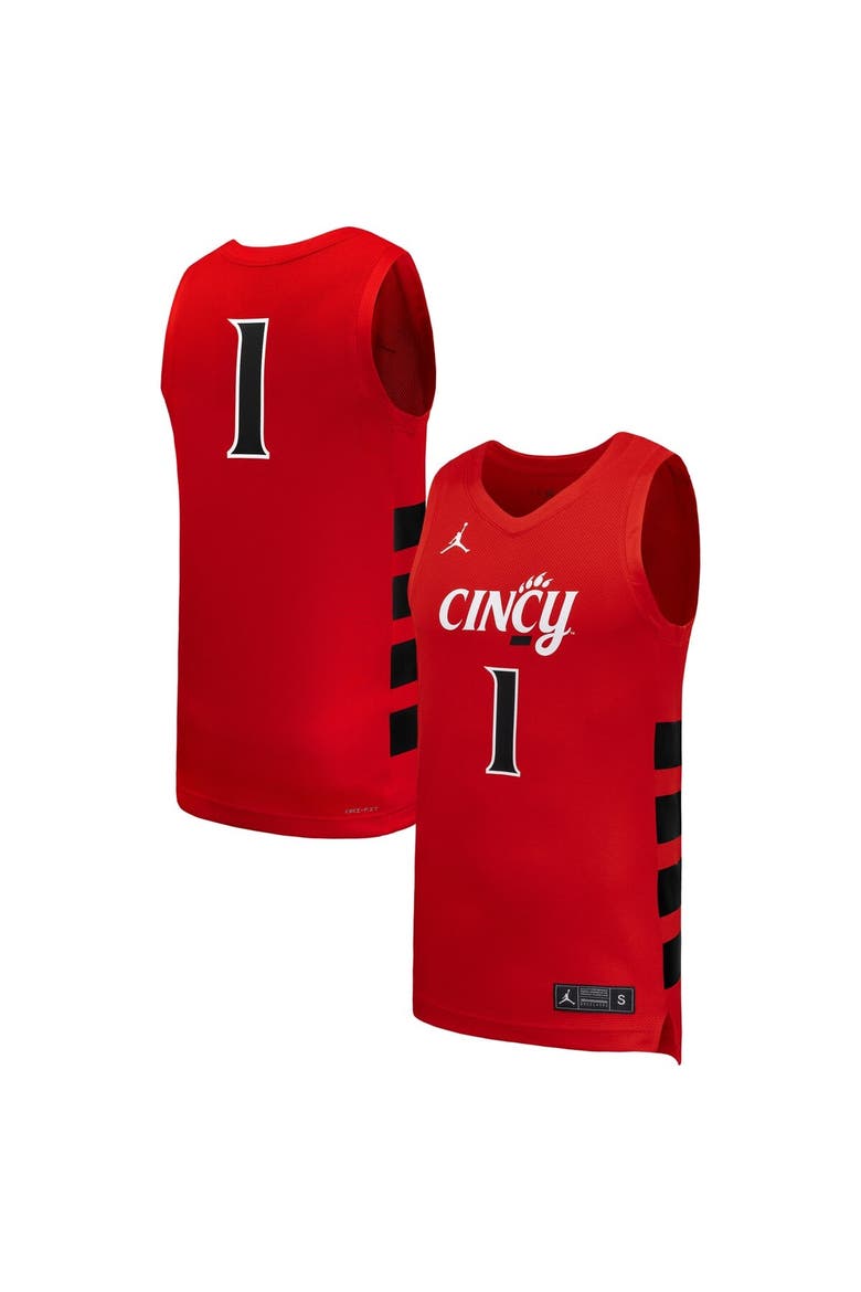 Men's Nike #1 Red Cincinnati Bearcats Replica Basketball Jersey, Main, color, Red