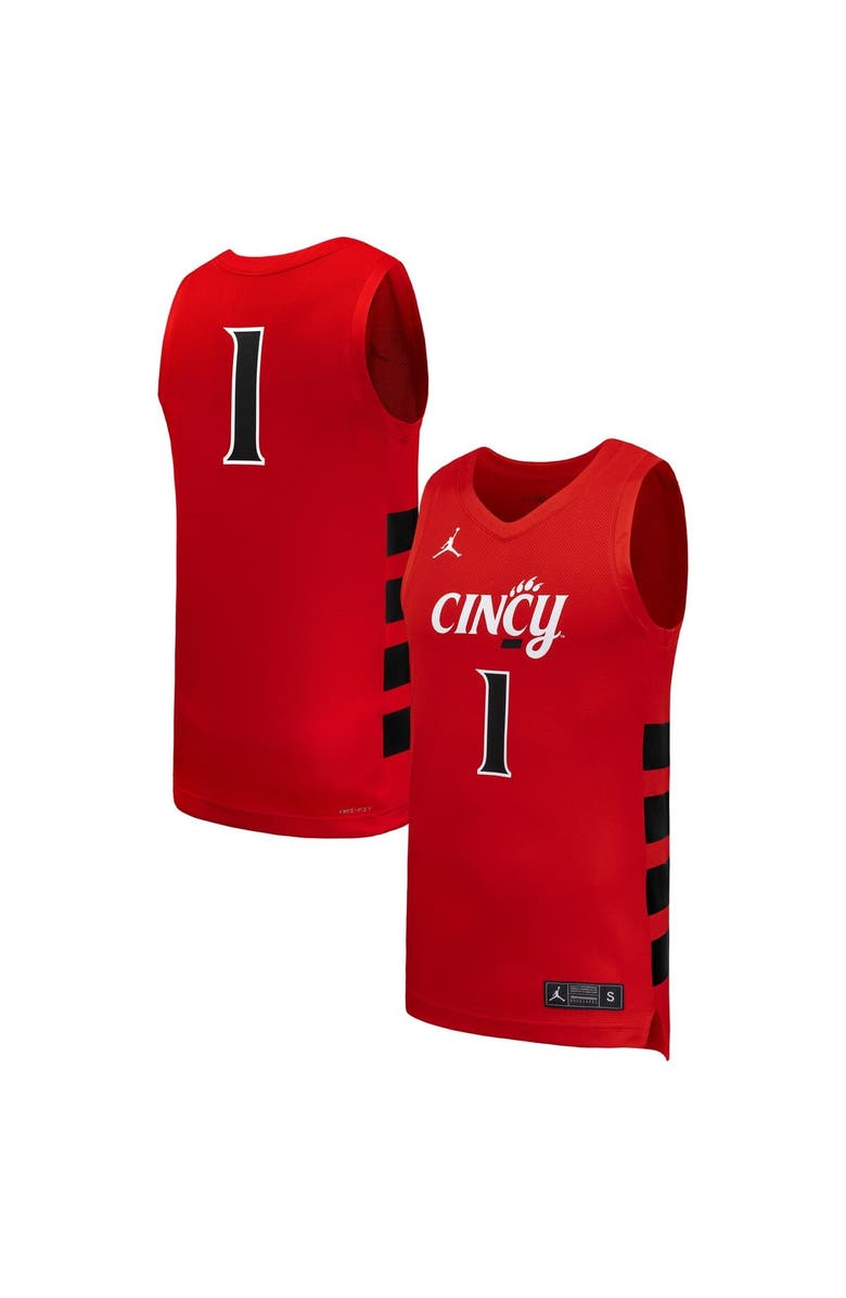 Nike Men's Nike #1 Red Cincinnati Bearcats Replica Basketball Jersey, Main, color, Red