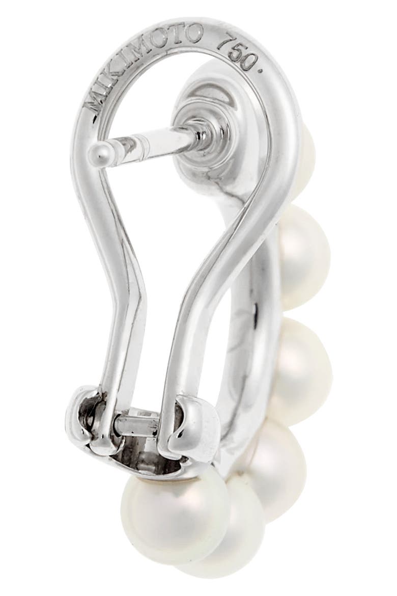 Single Row Pearl Earrings, Alternate, color, WHITE GOLD